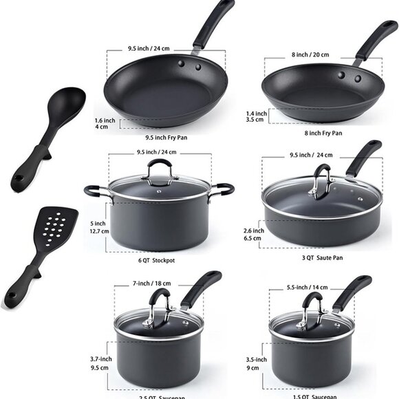 NEW Nonstick Professional Hard Anodized Cookware Sets - Picture 3 of 8